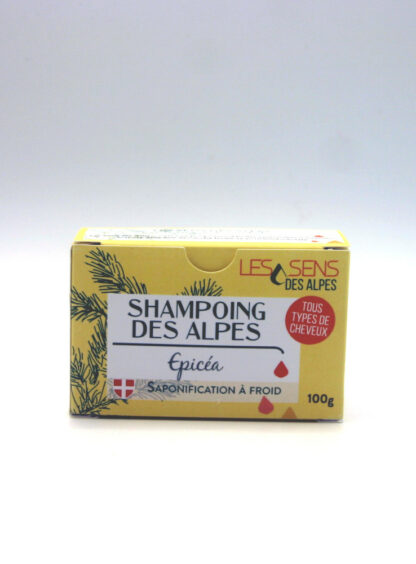 Shampoing des Alpes Bio Huile Essentielle Epicéa Les Sens des Alpes